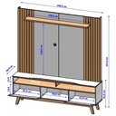 Ver imagem 4 de Home Estante Rack Atalaia para Tv até 75 Polegadas Cinamomo/off White