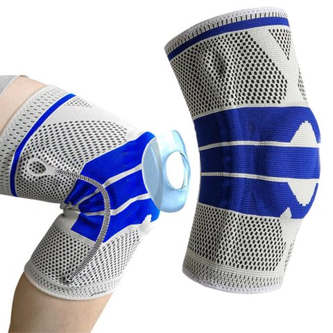 Joelheira Ortopedica Gel Silicone Compressao Suporte Joelho Apoio Patela Ajustavel Flexivel Circula