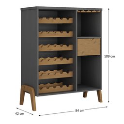 Adega 30 Garrafas com Porta Taça 1 Gaveta Veneza - 4 Adega 30 Garrafas com Porta Taça 1 Gaveta Veneza - 4