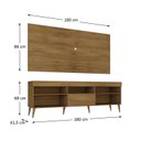 Ver imagem 7 de Rack com Painel para TV até 55 Polegadas 1 Porta 5 Nichos Retrô Espresso Móveis