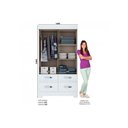 Ver imagem 3 de Guarda Roupa Casal 2 Portas de Correr e 4 Gavetas C- Pés Briz Be25 Branco - Henn