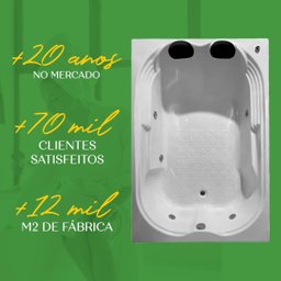 Banheira Dupla Lindóia Combate com Hidro em Acrílico - 1.70x1.10x0.40 - 220v - 6