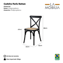 Ver imagem 6 de Kit 4 Cadeiras Paris Rattan Preta Polipropileno Sala Cozinha Jantar Restaurante Eventos - La Mobilia