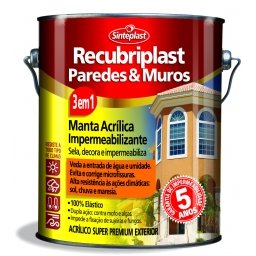 Tinta Imperemeab. Para Paredes E Muros, Recubriplast 3,6 Lt: Cinza Koala - 1