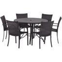 Ver imagem 1 de 6 Cadeiras Ascoli e Mesa Tampo Ripado 1,40m Alumínio Jardim, Piscina, Área