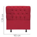 Ver imagem 3 de Cabeceira Estofada Cama Box Solteiro 90cm París Corino Vermelho- Mabe Magazine