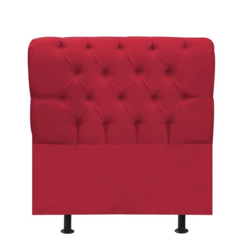 Cabeceira Estofada Cama Box Solteiro 90cm París Corino Vermelho- Mabe Magazine