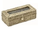 Ver imagem 1 de Caixa Decorativa em Fibra Natural e Vidro com Divisórias 28cm 16695-pl