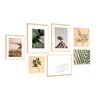 Kit 6 Quadros Minimalista Frases Folhagens Natureza - 1
