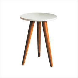 Mesinha Lateral de Canto com Pé Palito Estilo Retro Mesa Pequena Decorativa Mdf Branca - 7