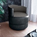 Ver imagem 1 de Poltrona Decorativa Giratória Base de Ferro Marselha Linho Bege Matrix