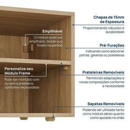 Módulo 45x40 2 Gavetas Frame CabeCasa MadeiraMadeira - 6