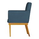 Ver imagem 3 de Poltrona Bella Luxo Base de Madeira Maciça Recepção - Suede Azul Marinho