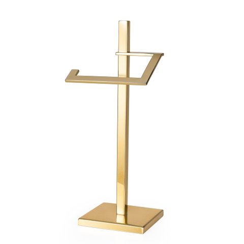 Toalheiro Vertical de Bancada Porta Toalha 33cm de Altura Aço Inox Dourado Brilhante Stainless