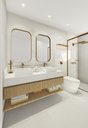 Ver imagem 4 de Toalheiro Vertical de Bancada Porta Toalha 33cm de Altura Aço Inox Dourado Brilhante Stainless