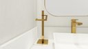 Ver imagem 3 de Toalheiro Vertical de Bancada Porta Toalha 33cm de Altura Aço Inox Dourado Brilhante Stainless
