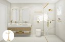 Ver imagem 2 de Toalheiro Vertical de Bancada Porta Toalha 33cm de Altura Aço Inox Dourado Brilhante Stainless