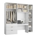 Ver imagem 2 de Guarda Roupa Modular 5 Portas Reflecta com Mesa Altezza Clean Branco