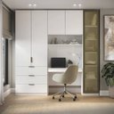 Ver imagem 1 de Guarda Roupa Modular 5 Portas Reflecta com Mesa Altezza Clean Branco