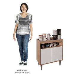Balcão Aparador Buffet Cantinho do Café 71cm Lice M24 Freijó/branco - Mpozenato - 5