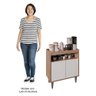 Balcão Aparador Buffet Cantinho do Café 71cm Lice M24 Freijó/branco - Mpozenato - 5