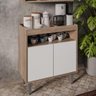 Balcão Aparador Buffet Cantinho do Café 71cm Lice M24 Freijó/branco - Mpozenato - 2