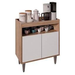 Balcão Aparador Buffet Cantinho do Café 71cm Lice M24 Freijó/branco - Mpozenato - 1