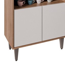 Balcão Aparador Buffet Cantinho do Café 71cm Lice M24 Freijó/branco - Mpozenato - 7