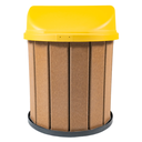 Ver imagem 2 de Lixeira Coletora Ecológica Mbs 75L Madeira Plástica Reciclada:Tampa Amarelo/Marrom Ipê