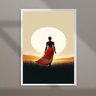 Quadro Mulher Africana Ao por do Sol 33x24cm - com Vidro:moldura Preta - 2