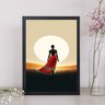 Quadro Mulher Africana Ao por do Sol 33x24cm - com Vidro:moldura Preta - 1