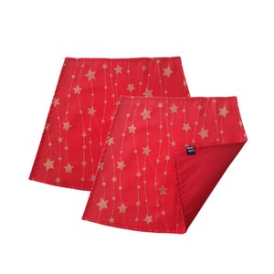 Jogo Americano Luxo Estrela Cadente Vermelho Dupla face 2 UN