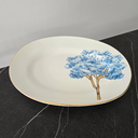 Ver imagem 2 de Travessa Funda Oval Grande Filete Ouro Ype Azul - 60693579