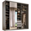 Ver imagem 1 de Closet Casal 1 Porta de Correr com Espelho 3 Gavetas 208cm Mdf Sonni R02 Urbe - Lyam Decor