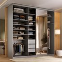 Ver imagem 2 de Closet Casal 1 Porta de Correr com Espelho 3 Gavetas 208cm Mdf Sonni R02 Urbe - Lyam Decor