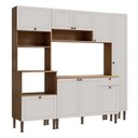Ver imagem 2 de Cozinha Modulada 5 Peças em MDF com Tampo e Torre Detalhe Americano Frizz Branco/Cinamomo Fosco