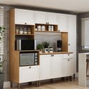 Ver imagem 1 de Cozinha Modulada 5 Peças em MDF com Tampo e Torre Detalhe Americano Frizz Branco/Cinamomo Fosco