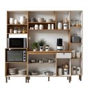 Ver imagem 5 de Cozinha Modulada 5 Peças em MDF com Tampo e Torre Detalhe Americano Frizz Branco/Cinamomo Fosco