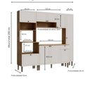 Ver imagem 3 de Cozinha Modulada 5 Peças em MDF com Tampo e Torre Detalhe Americano Frizz Branco/Cinamomo Fosco