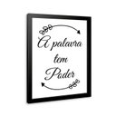 Ver imagem 1 de Quadro a Palavra Tem Poder 24x18cm - com Vidro:moldura Preta