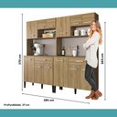 Ver imagem 7 de Armário de Cozinha Arizona Concept 12 Portas 2 Gavetas MDF-MDP 184cm Móveis Carraro