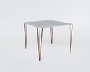Ver imagem 1 de Mesa Eames Clips de Ferro Cobre Tampo Quadrado Branco 90x90