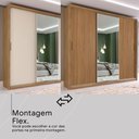 Ver imagem 5 de Guarda Roupa Casal 3p 4g com Espelho 235 Cm 32411 Amendola Off White Demobile