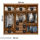Ver imagem 3 de Guarda Roupa Casal 3p 4g com Espelho 235 Cm 32411 Amendola Off White Demobile