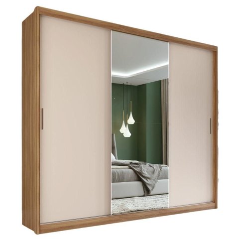 Guarda Roupa Casal 3p 4g com Espelho 235 Cm 32411 Amendola Off White Demobile