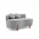 Ver imagem 2 de Sofá Decorativo Curvo Orgânico Living Boucle Cinza Claro - Montanaris Decor