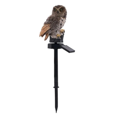 Coruja Luminaria Solar Kit 4 Uni Enfeite Casa Jardim Quintal Iluminacao Decoracao Resistente Luz LED