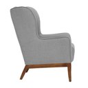 Ver imagem 5 de Poltrona Dekorien Milena Linho Cinza Claro com Puff Premium Decoração