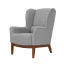 Ver imagem 3 de Poltrona Dekorien Milena Linho Cinza Claro com Puff Premium Decoração