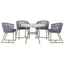 Ver imagem 1 de Mesa com 4 Cadeiras e Noronha Estofado 11 Trama Original Prata